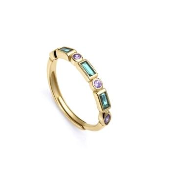 ANILLO VICEROY ARO PLATA DE LEY MUJER BAÑO ORO CIRC.