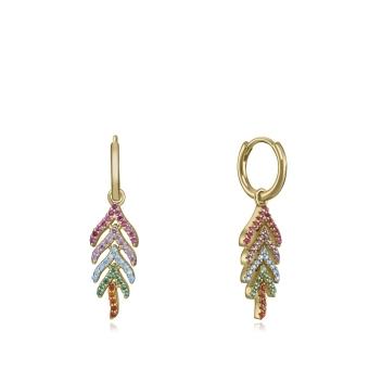 PENDIENTES VICEROY PLATA DE LEY MUJER ARO BAÑO ORO CIRCONITAS