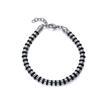 PULSERA VICEROY ACERO HOMBRE SILICONA NEGRA