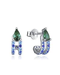 PENDIENTES VICEROY MUJER PLATA DE LEY BAÑO RODIO ARO CIRCONITAS AZ/VE