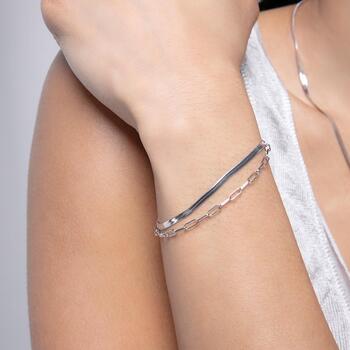 PULSERA VICEROY MUJER PLATA DE LEY DOBLE ANILLAS/PLANA