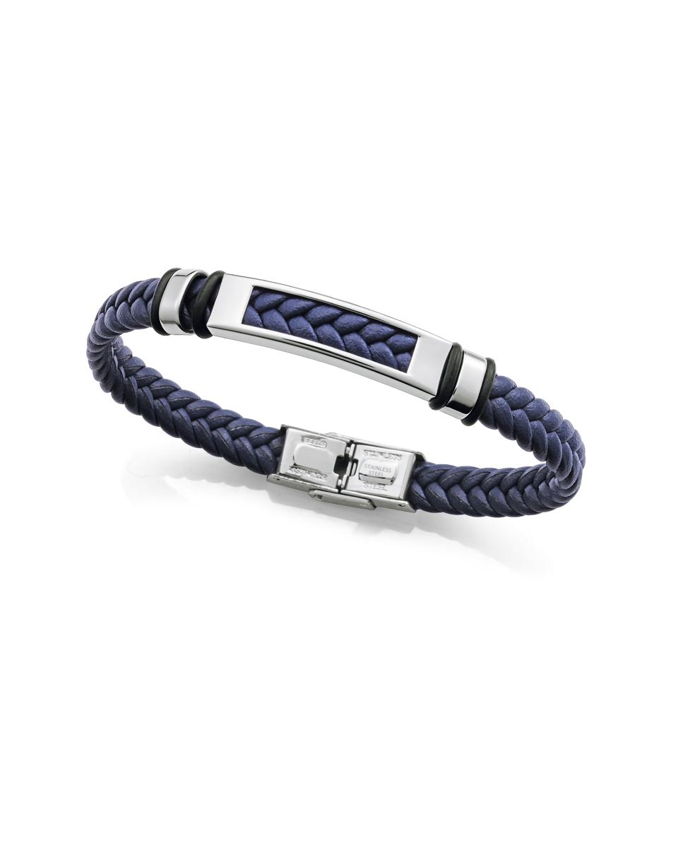 PULSERA VICEROY ACERO HOMBRE PIEL Y SILICONA AZUL