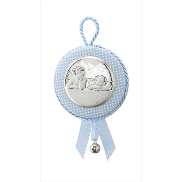 MEDALLON CUNA PLATA LAMINADA ANGEL